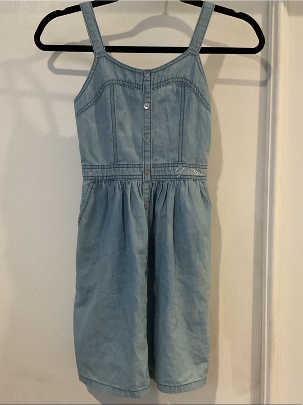 Guess Light Blue Denim Girls' Casual Sundress